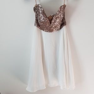 TOBI Deep V Sequin Dress